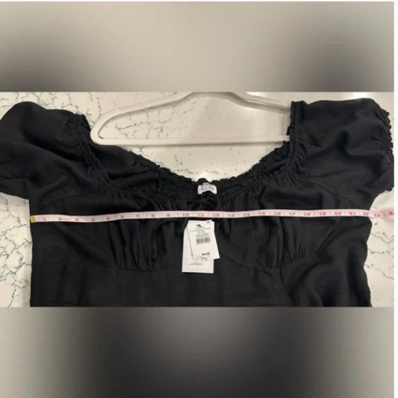 Cotton On Curve Milly Linen-Blend Sweetheart Puff Sleeve Mini Dress - NEW - Picture 11 of 11